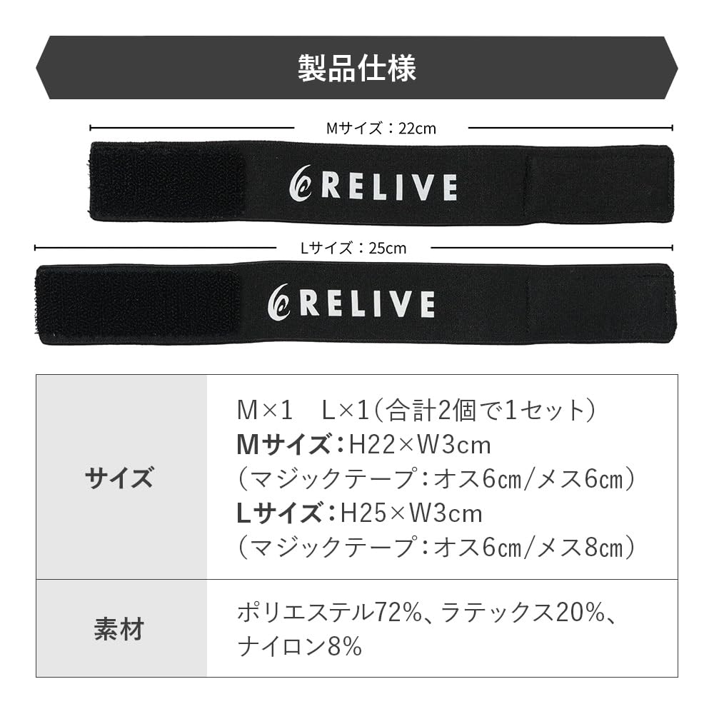 Amazon | リライブパワーリストバンド 2本1セット 血行促進 リライブ